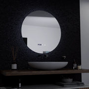 Specchio rotondo a LED, 60 cm, Serenite MotionGlow Marcello, sistema antiappannamento, orologio e termometro, specchi dimmerabili Marcello Titolo predefinito Alessandro Design