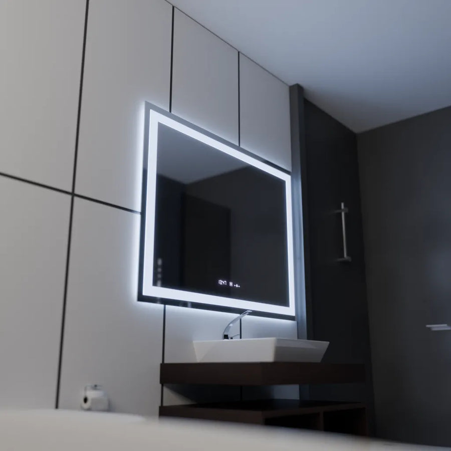 Oglinda LED Rectangulara 120x80cm Vérité MotionGlow Marcello, Sistem Dezaburire, Ceas & Termometru, Dimabila Oglinzi Marcello Default Title Alessandro Design