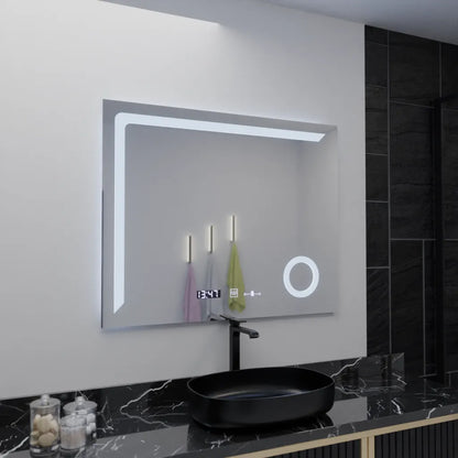 Oglinda LED Rectangulara, 100x80cm, Precision MotionGlow Marcello, Sistem Dezaburire, Ceas & Termometru, Lupa Cosmetica, Dimabila Oglinzi Marcello Default Title Alessandro Design