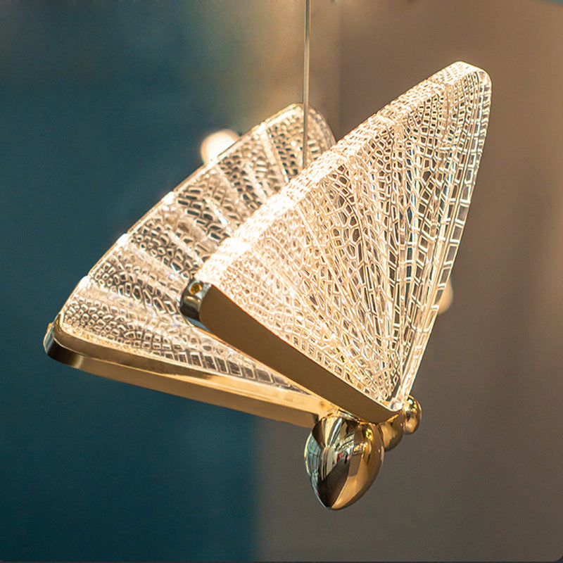 Lampada a sospensione LED a farfalla in acrilico 9W, luce calda/neutra/fredda 3000K/4000K/6000K, oro, metallo e acrilico, lampadari a LED regolabili in altezza Titolo predefinito Alessandro Design