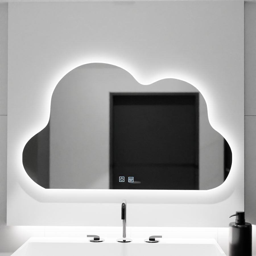 Specchio Cloud LED 60x40cm, Nuvola Touch, Sistema Demister, Specchi Dimmerabili Korman E Titolo predefinito Alessandro Design