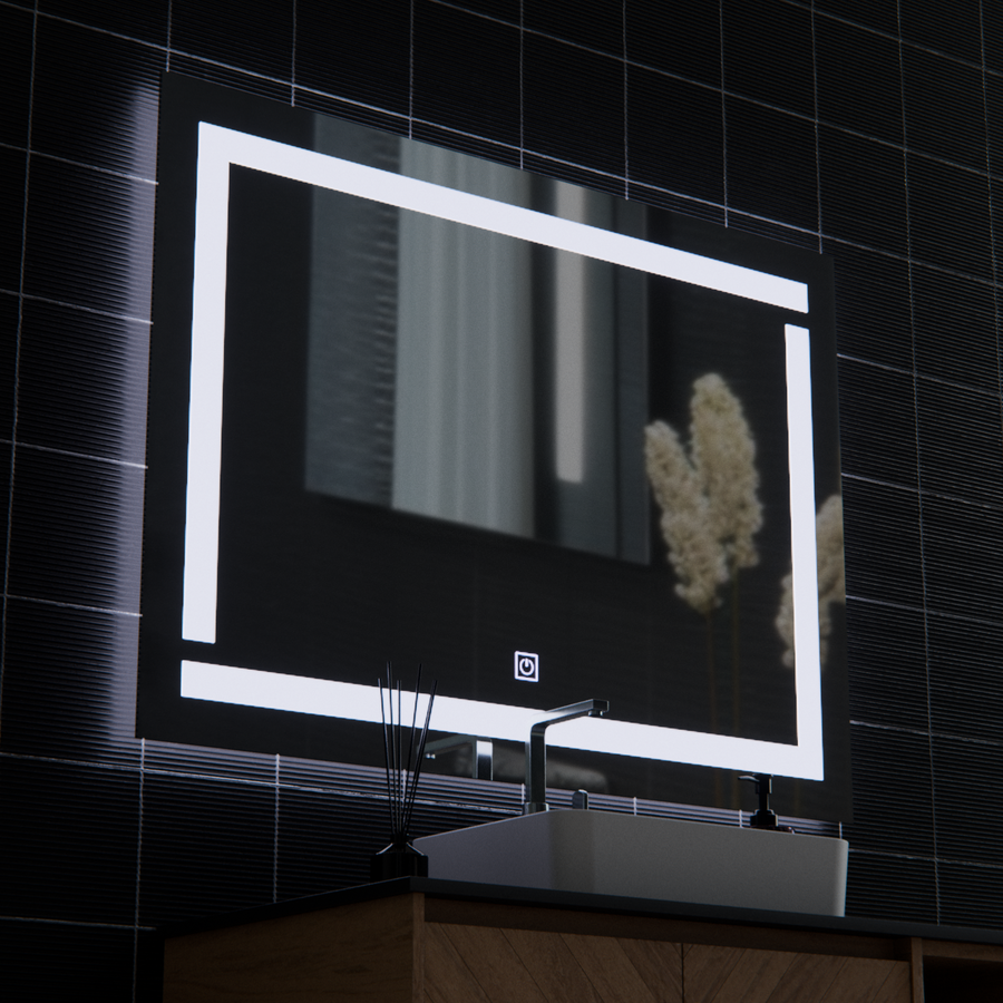 Oglinda LED Giga, 80x60cm, Argintiu, Touch, Lumina 6000K Oglinzi Korman E Default Title Alessandro Design