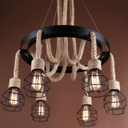 Lustra Roata LV580/6BK, 6xE27, Maro, Metal si Sfoara Lustre Vintage Default Title Alessandro Design