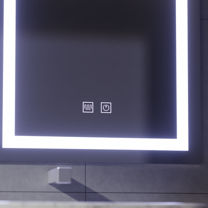 Specchio Touch LED con Funzione Disappannante, Specchi 80x50cm Korman E Titolo predefinito Alessandro Design