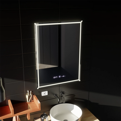 Oglinda LED Rectangulara, 60x80cm, VillayTouch Marcello, Sistem Dezaburire, Dimabila
