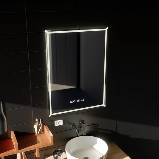 Specchio rettangolare a LED, 60x80 cm, VillayTouch Marcello, Sistema Demister, Dimmerabile