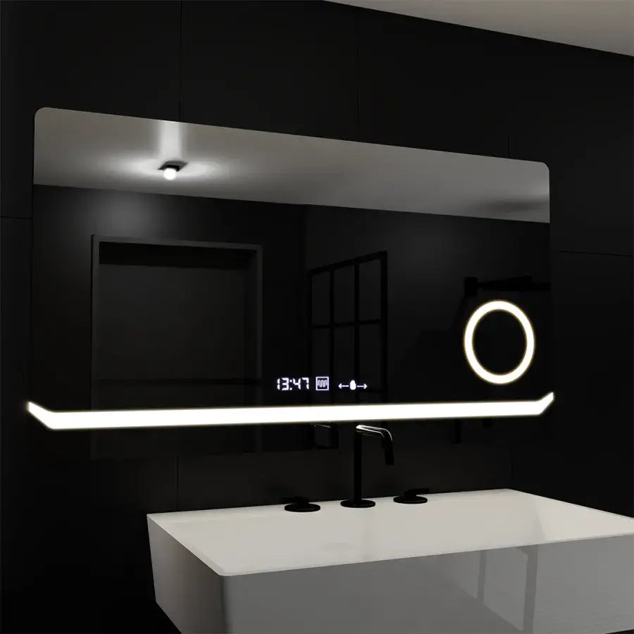 Oglinda LED Rectangulara, 80x60cm, Definition MotionGlow Marcello, Sistem Dezaburire, Ceas & Termometru, Lupa Cosmetica, Dimabila Oglinzi Marcello Default Title Alessandro Design