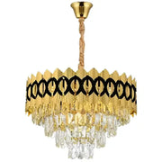 Lampadario in cristallo PIERREFONDS Petito 3xE14, diametro 37,5 cm, oro lucido, altezza regolabile Lampadario in cristallo Titolo predefinito Alessandro Design