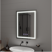 MODENA LED Touch Mirror Sistema Antiappannamento, Orologio e Temperatura 60x80 cm Korman S Specchi Titolo predefinito Alessandro Design