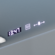 Specchio rettangolare a LED, 100x65 cm, Verite Royale Gold Motion Glow Marcello, sistema di disappannamento, orologio e termometro, specchi dimmerabili Marcello Titolo predefinito Alessandro Design