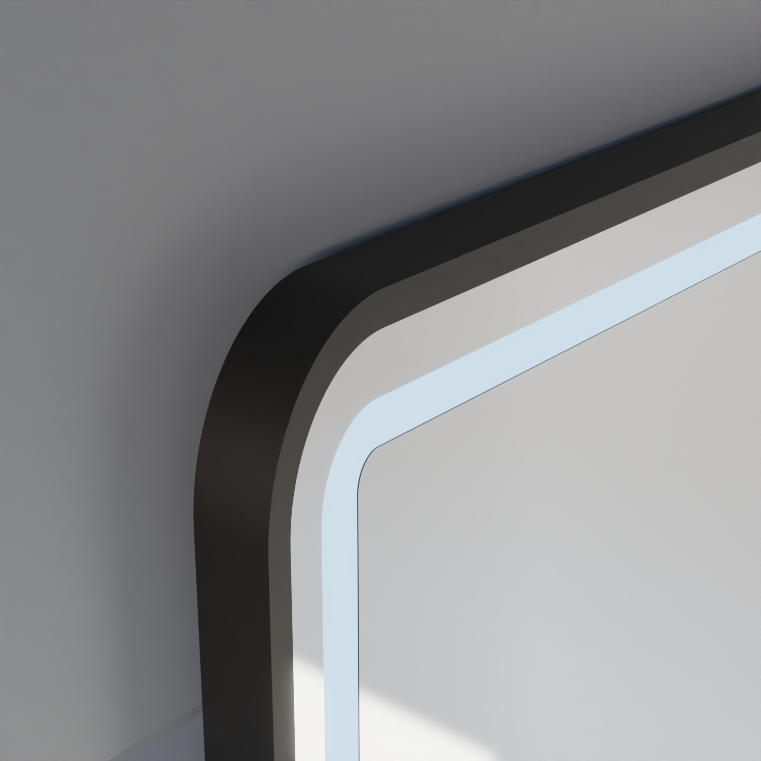 Specchio LED Touch LUCIDA Sistema Disappannante, Orologio e Temperatura Cornice 60x80 cm Specchi Nero Spazzolato Korman S Titolo predefinito Alessandro Design