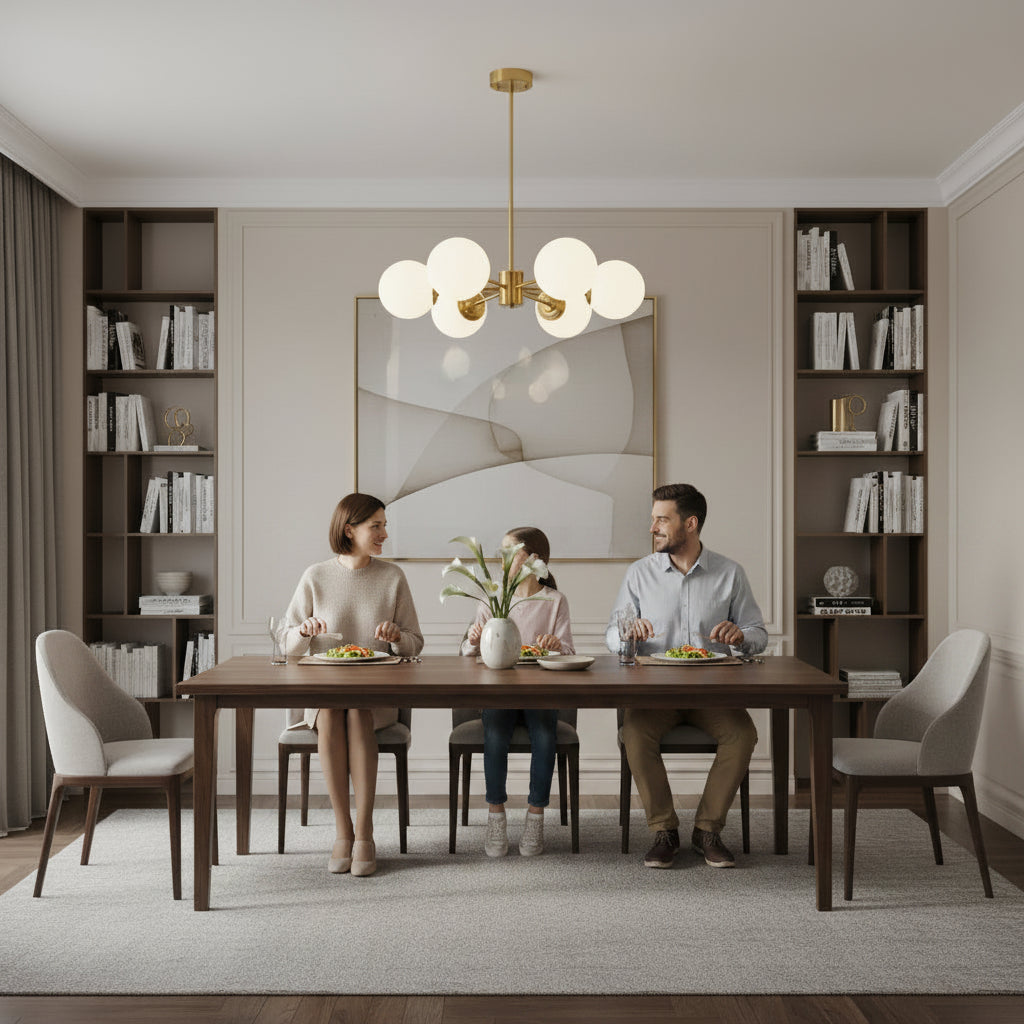 Lampadario LC801/6GD, 6x E27, Oro Bianco, Metallo Lampadari Moderni Titolo predefinito Alessandro Design