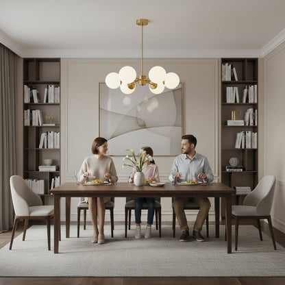 Lampadario LC801/6GD, 6x E27, Oro Bianco, Metallo Lampadari Moderni Titolo predefinito Alessandro Design