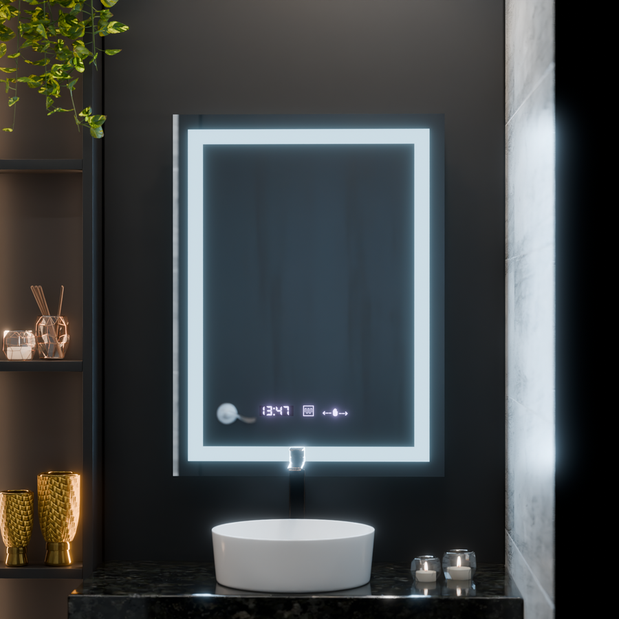 Oglinda LED Rectangulara, 75x90cm, Verite MotionGlow Marcello, Sistem Dezaburire, Ceas & Termometru, Dimabila Oglinzi Marcello Default Title Alessandro Design