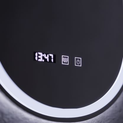 Specchio LED Touch ONIRA Sistema Defog, Orologio e Temperatura 50x80 cm Specchi Korman S Titolo predefinito Alessandro Design