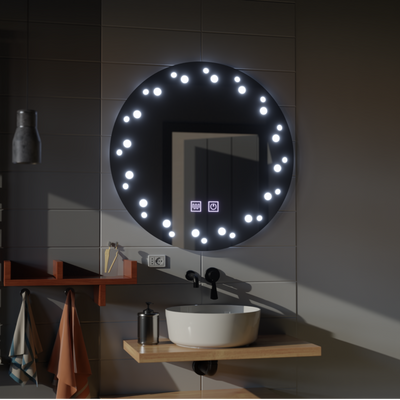Sistema di scongelamento a specchio avorio tocco a LED 70x70cm