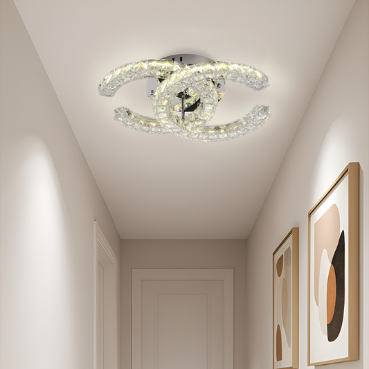 Lampadario LED con telecomando e cristallo SHIA 27,1W, 2 Cerchi, Luce Fredda/Calda/Neutra, Dimmerabile, Cromo Lucido Lampadari LED con Telecomando Titolo predefinito Alessandro Design