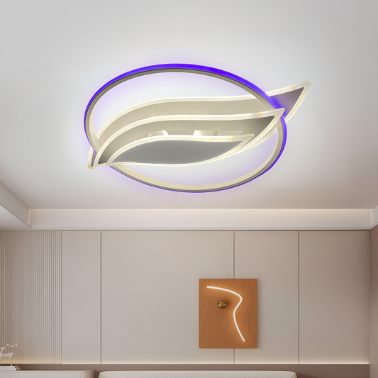Lampadario a LED con telecomando JARRIA 52W, Luce Fredda/Calda/Neutra/RGB, Dimmerabile, Lampadario a LED Bianco con telecomando Titolo predefinito Alessandro Design
