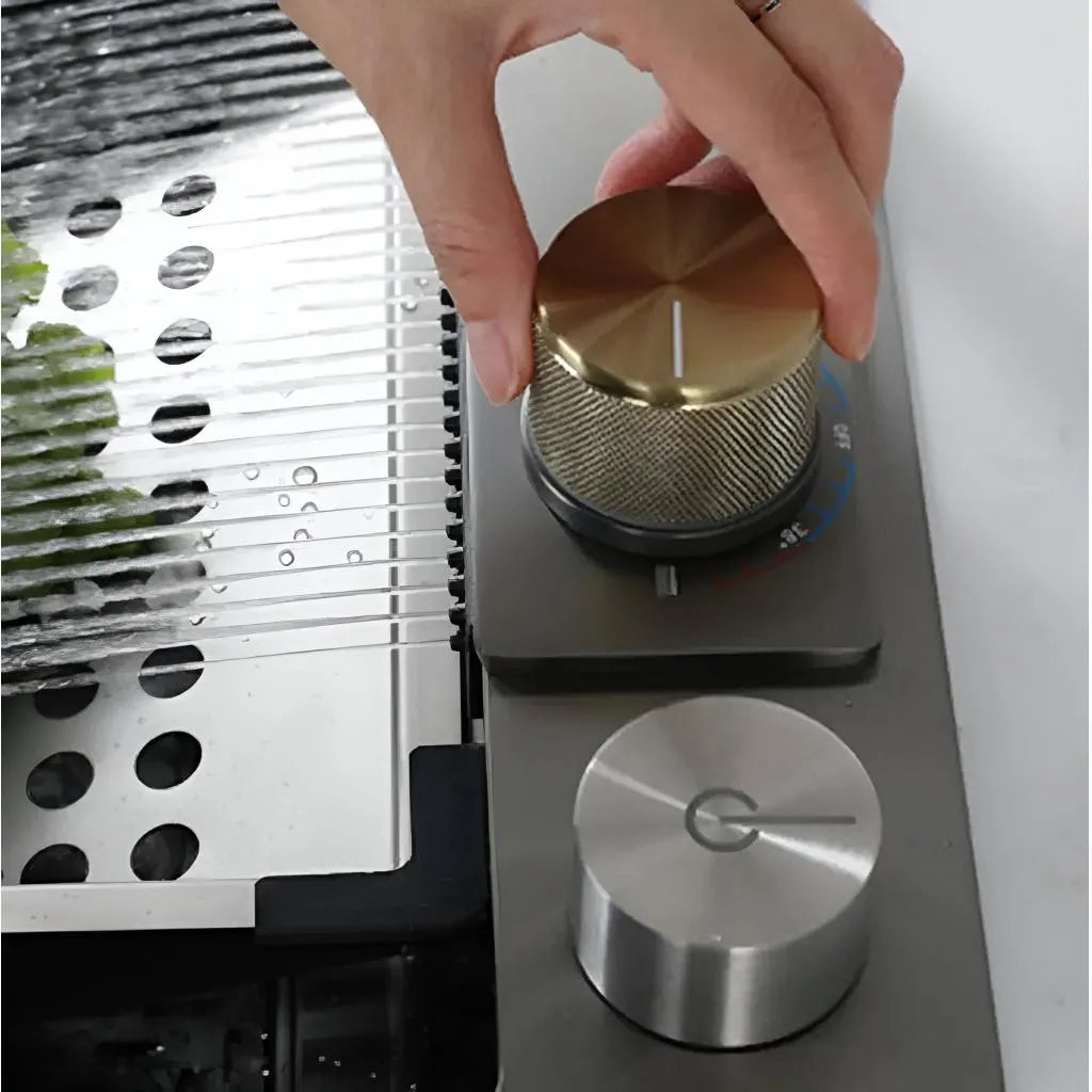 Set Chiuveta Bucatarie Inox cu Baterie Dubla, Cuva Perforare Legume/Fructe, Cuva Universala cu Dop Scurgere, Tocator, Negru Grafit, 75x45X21cm Chiuvete Default Title Alessandro Design