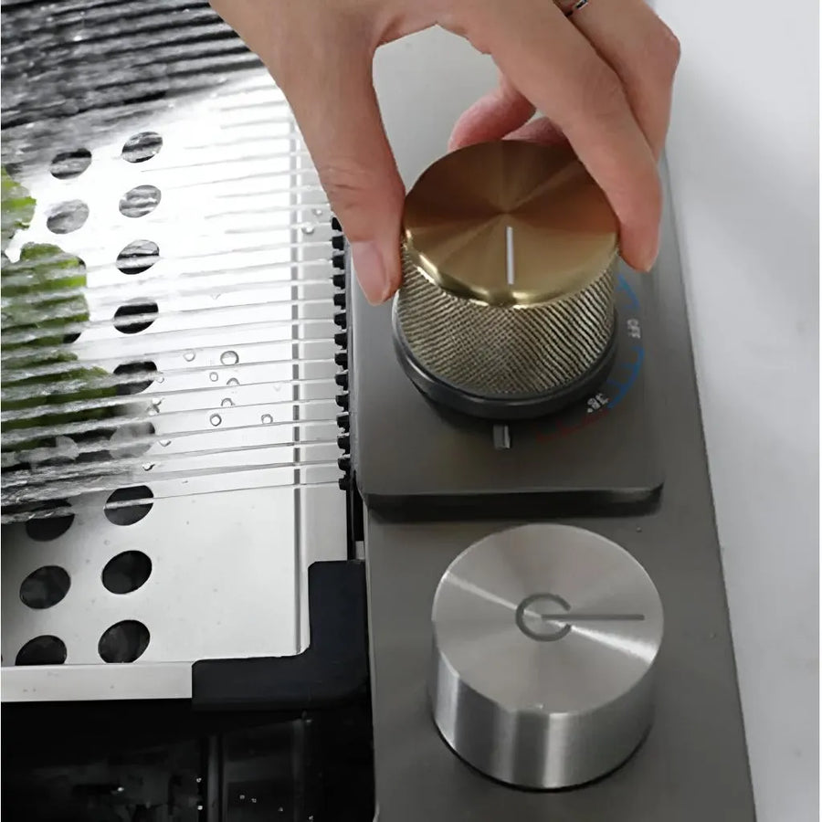 Set Chiuveta Bucatarie Inox cu Baterie Dubla, Cuva Perforare Legume/Fructe, Cuva Universala cu Dop Scurgere, Tocator, Negru Grafit, 75x45X21cm Chiuvete Default Title Alessandro Design