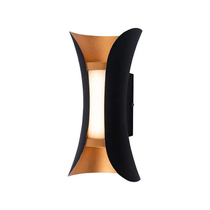 Lampada da parete per esterno Ucrus, 12W, Nero con oro, Lampada da parete per esterno 3000K Titolo predefinito Alessandro Design