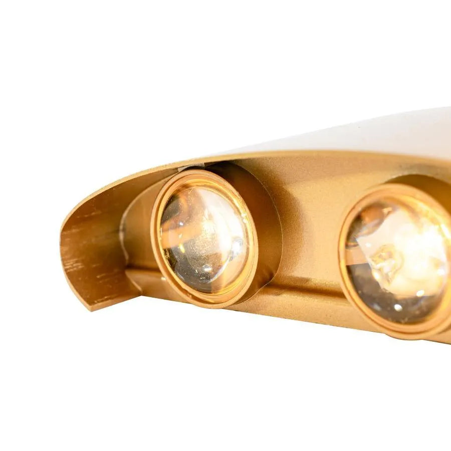 Fantas Lampada da Parete LED per Esterno e Interno, 6 Sorgenti x 1W, IP65, Metallizzato, Oro, 3000K Lampade da Parete per Esterno Titolo predefinito Alessandro Design