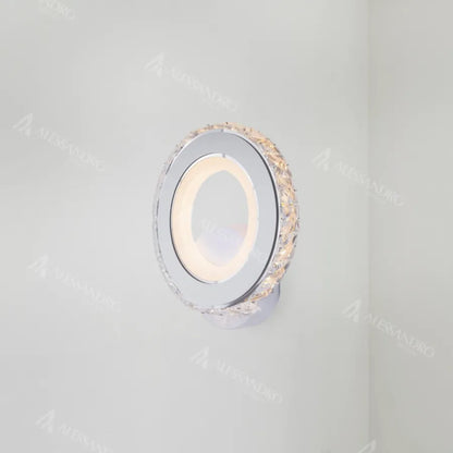 Borandis lampada da parete a LED 16W, Bianco con Cromo, Acrilico e Cristallo, Luce Fredda/Calda/Neutra Lampade da parete per interni Titolo predefinito Alessandro Design