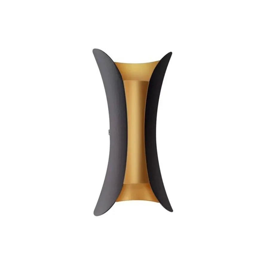 Lampada da parete per esterno LED Pauline 2, 10W, 20x10, 3000K, Metallo, Nero e Oro Lampade da parete per esterno Titolo predefinito Alessandro Design