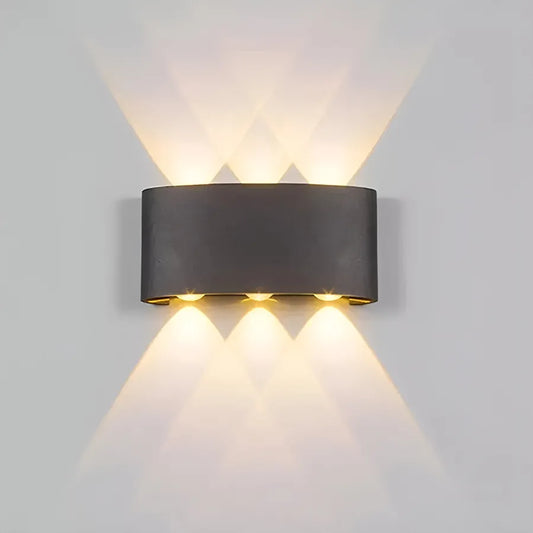 Fantas Lampada da Parete LED per Esterno e Interno, 6 Sorgenti x 1W, IP65, Metallizzato, Nero, 3000K Lampade da Parete per Esterno Titolo predefinito Alessandro Design