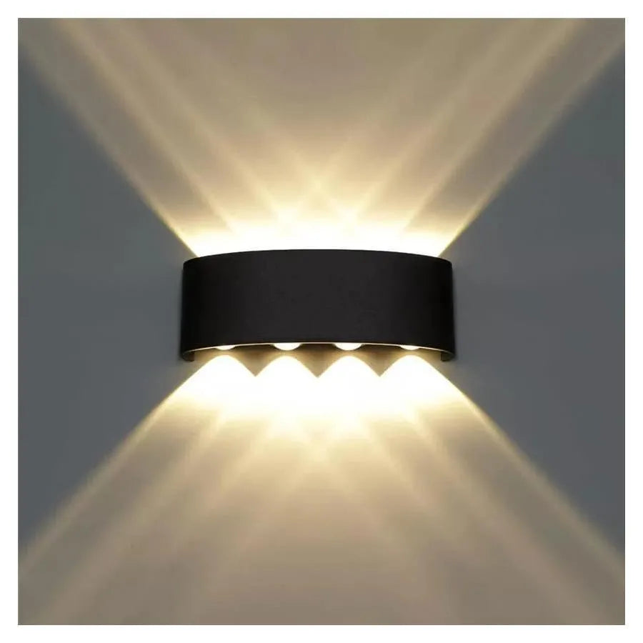 Fantas Aplica LED de Exterior si Interior, 8 Surse x 1W, IP65, Metalic, Negru, 3000K Aplice de Exterior Default Title Alessandro Design