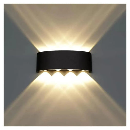 Fantas Lampada da Parete LED per Esterno e Interno, 8 Sorgenti x 1W, IP65, Metallizzato, Nero, 3000K Lampade da Parete per Esterno Titolo predefinito Alessandro Design