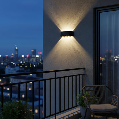 Applique LED per esterni Ellis, 8W, 8 Sorgenti Luminose, Luce Calda, Nero