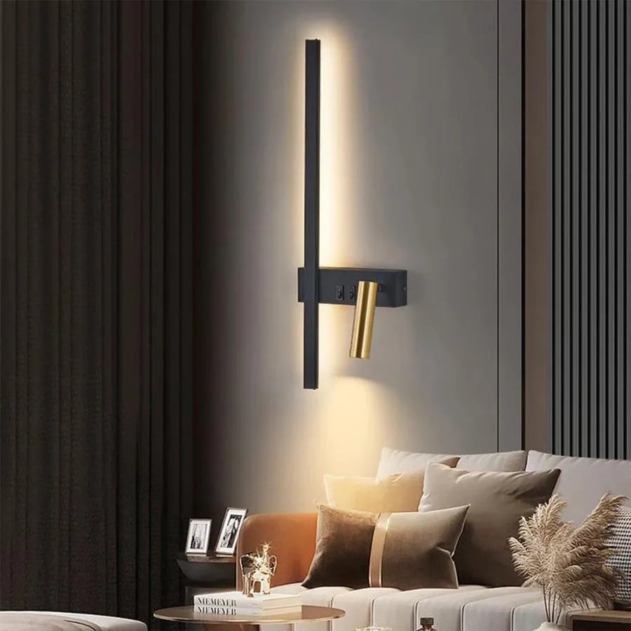 Lampada da parete per esterni LED Glory 9W oro nero. Titolo predefinito Alessandro Design
