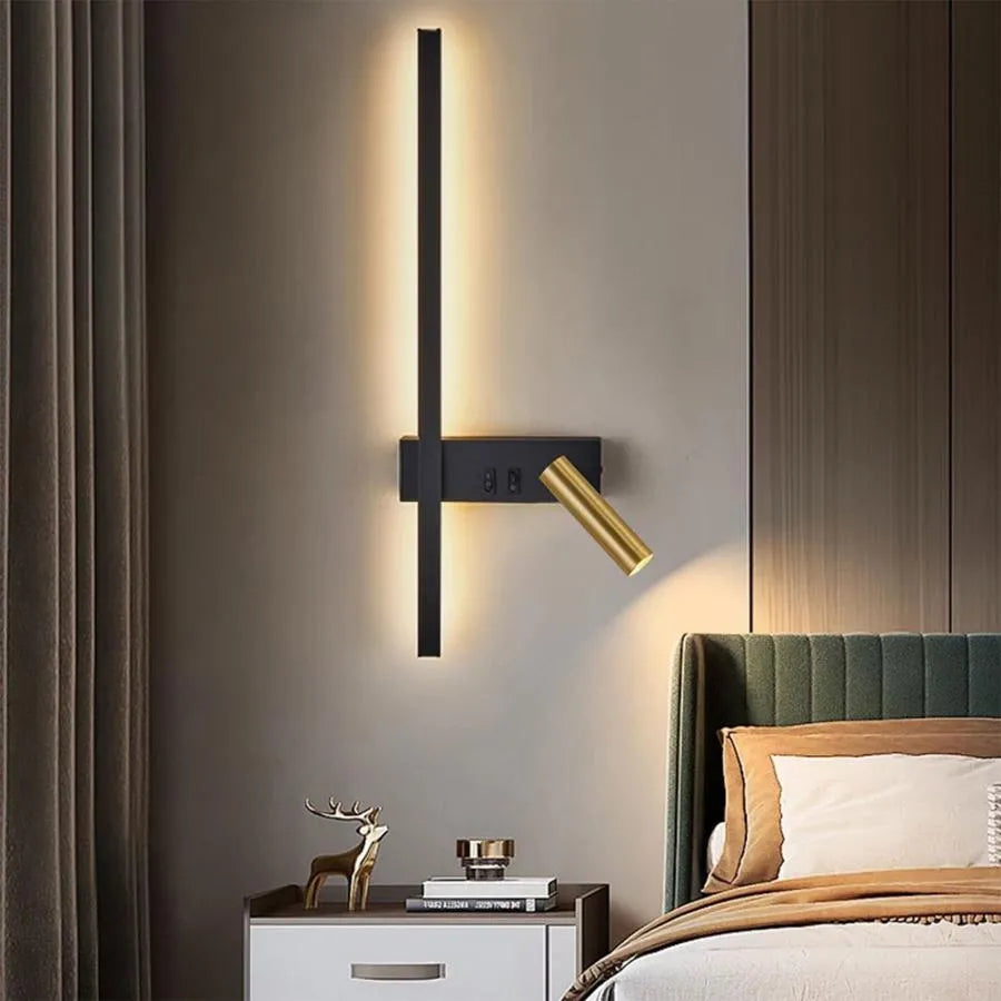 Lampada da parete per esterni LED Glory 9W oro nero. Titolo predefinito Alessandro Design