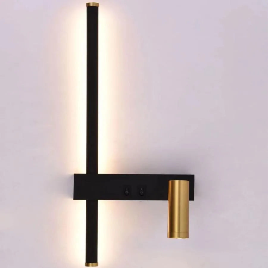 Lampada da parete per esterni LED Glory 9W oro nero. Titolo predefinito Alessandro Design