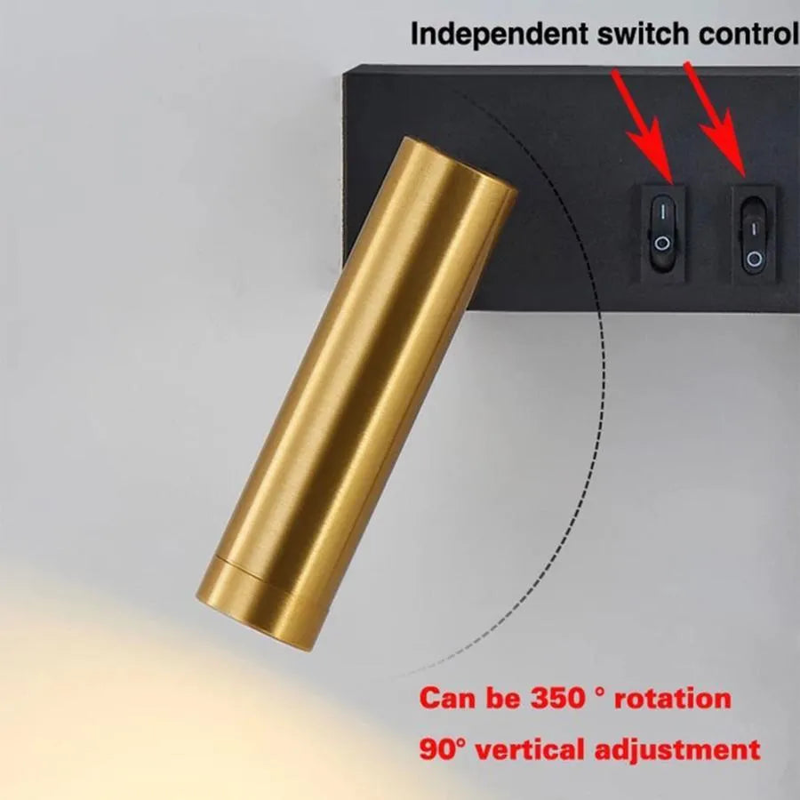 Lampada da parete per esterni LED Glory 9W oro nero. Titolo predefinito Alessandro Design