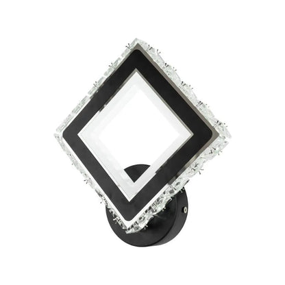 TERRANO Lampada da Parete a LED con Cristalli, Quadrata, 24W, Luce Fredda/Calda/Neutra, Lampada da Parete per Interni Nera e Acciaio Inossidabile Titolo predefinito Alessandro Design