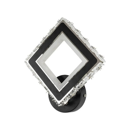 TERRANO Lampada da Parete a LED con Cristalli, Quadrata, 24W, Luce Fredda/Calda/Neutra, Lampada da Parete per Interni Nera e Acciaio Inossidabile Titolo predefinito Alessandro Design
