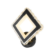 TERRANO Lampada da Parete a LED con Cristalli, Quadrata, 24W, Luce Fredda/Calda/Neutra, Lampada da Parete per Interni Nera e Acciaio Inossidabile Titolo predefinito Alessandro Design