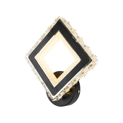 TERRANO Lampada da Parete a LED con Cristalli, Quadrata, 24W, Luce Fredda/Calda/Neutra, Lampada da Parete per Interni Nera e Acciaio Inossidabile Titolo predefinito Alessandro Design