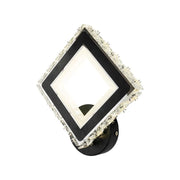 TERRANO Lampada da Parete a LED con Cristalli, Quadrata, 24W, Luce Fredda/Calda/Neutra, Lampada da Parete per Interni Nera e Acciaio Inossidabile Titolo predefinito Alessandro Design