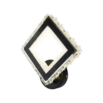 TERRANO Lampada da Parete a LED con Cristalli, Quadrata, 24W, Luce Fredda/Calda/Neutra, Lampada da Parete per Interni Nera e Acciaio Inossidabile Titolo predefinito Alessandro Design