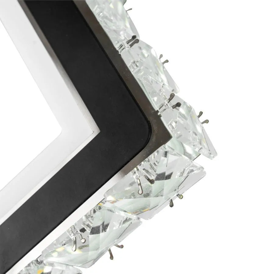 TERRANO Lampada da Parete a LED con Cristalli, Quadrata, 24W, Luce Fredda/Calda/Neutra, Lampada da Parete per Interni Nera e Acciaio Inossidabile Titolo predefinito Alessandro Design
