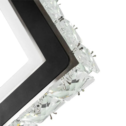TERRANO Lampada da Parete a LED con Cristalli, Quadrata, 24W, Luce Fredda/Calda/Neutra, Lampada da Parete per Interni Nera e Acciaio Inossidabile Titolo predefinito Alessandro Design