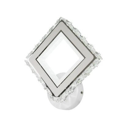 TERRANO Lampada da Parete a LED con Cristalli, Quadrata, 24W, Luce Fredda/Calda/Neutra, Lampada da Parete per Interni Bianca e Acciaio Inossidabile Titolo predefinito Alessandro Design