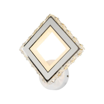 TERRANO Lampada da Parete a LED con Cristalli, Quadrata, 24W, Luce Fredda/Calda/Neutra, Lampada da Parete per Interni Bianca e Acciaio Inossidabile Titolo predefinito Alessandro Design
