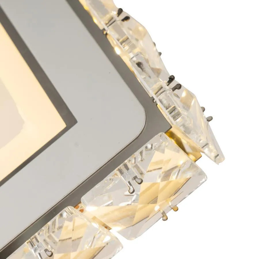 TERRANO Lampada da Parete a LED con Cristalli, Quadrata, 24W, Luce Fredda/Calda/Neutra, Lampada da Parete per Interni Bianca e Acciaio Inossidabile Titolo predefinito Alessandro Design