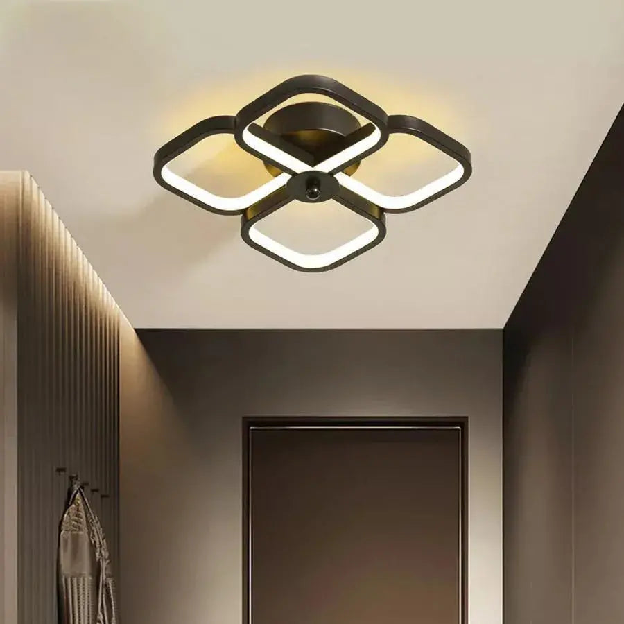 Lampadario LED VERTEX Tesser 34W, 4 Quadrati, Luce Fredda/Calda/Neutra, Lampadari LED Neri Titolo predefinito Alessandro Design