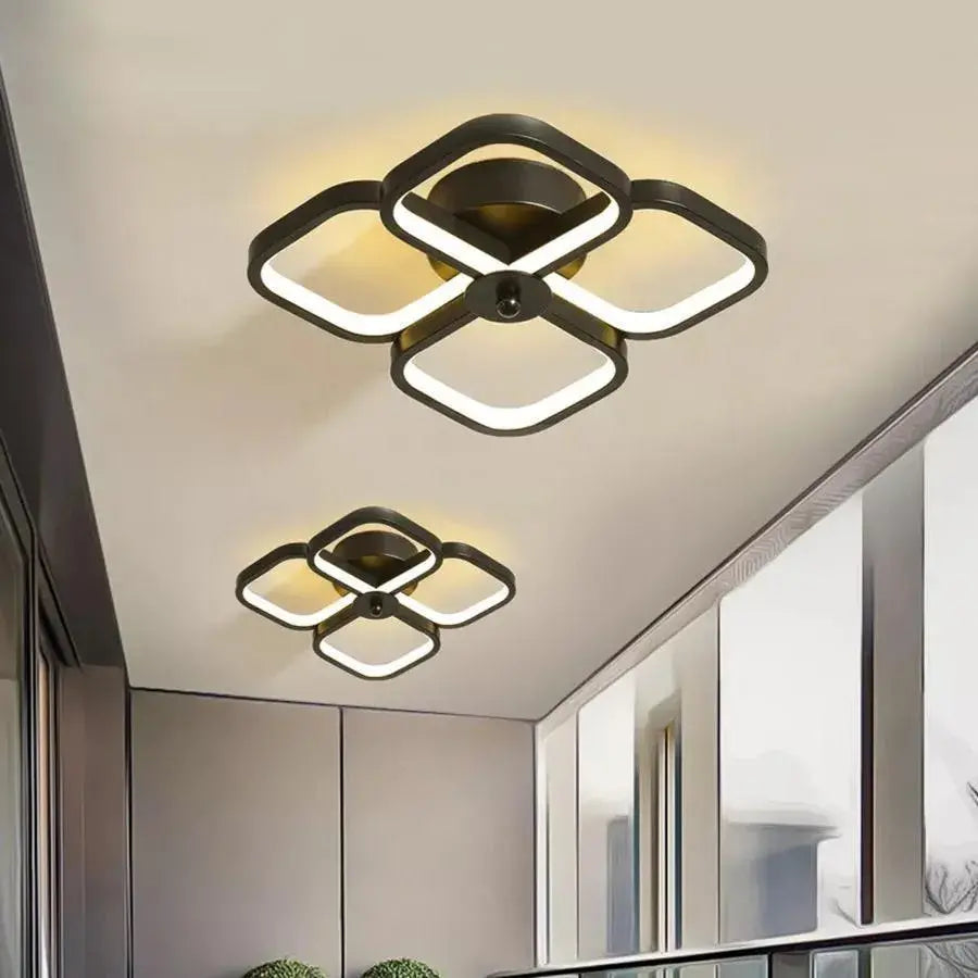 Lampadario LED VERTEX Tesser 34W, 4 Quadrati, Luce Fredda/Calda/Neutra, Lampadari LED Neri Titolo predefinito Alessandro Design