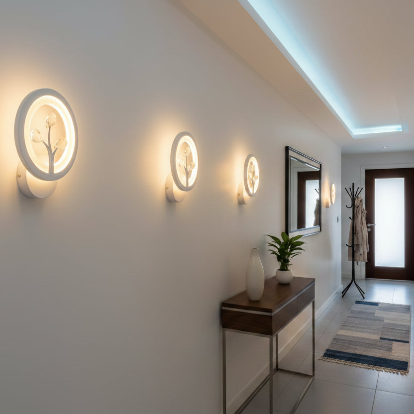 Lampada da parete a LED DAISY, 14W, Luce Fredda/Calda/Neutra, Bianco con Cristallo Lampade da parete per interni Titolo predefinito Alessandro Design